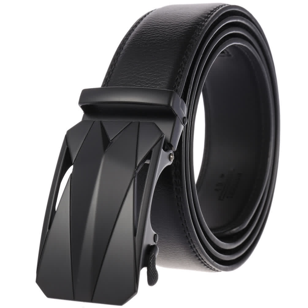 Cinturón de cuero con hebilla automática para uso diario y formal para exteriores para hombre