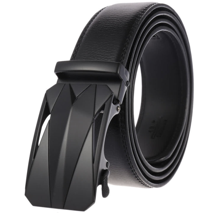 Cinturón de cuero con hebilla automática para uso diario y formal para exteriores para hombre
