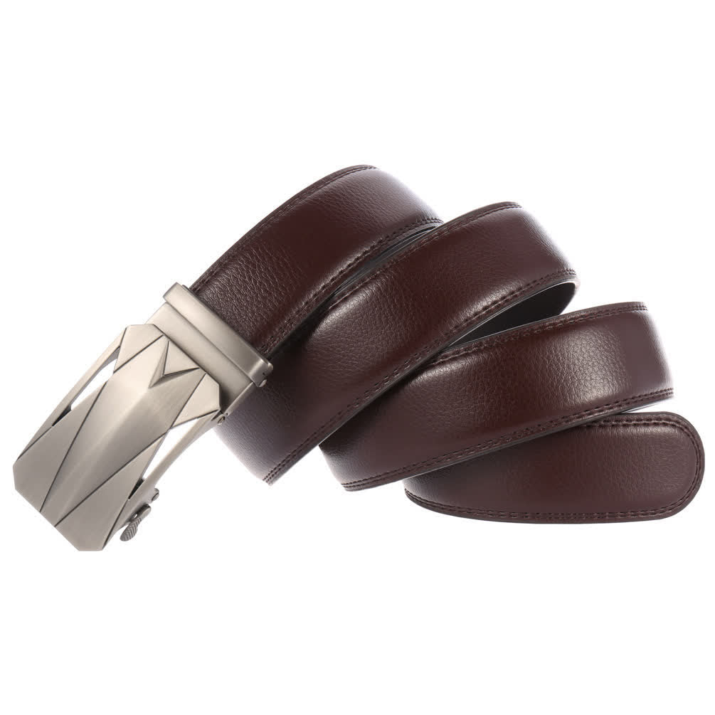 Cinturón de cuero con hebilla automática para uso diario y formal para exteriores para hombre