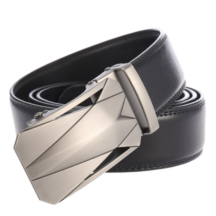 Cinturón de cuero con hebilla automática para uso diario y formal para exteriores para hombre