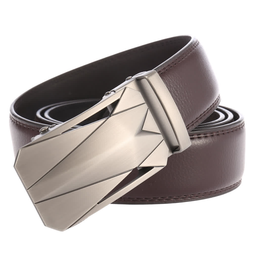 Cinturón de cuero con hebilla automática para uso diario y formal para exteriores para hombre