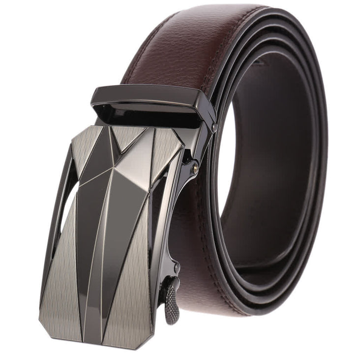 Cinturón de cuero con hebilla automática para uso diario y formal para exteriores para hombre