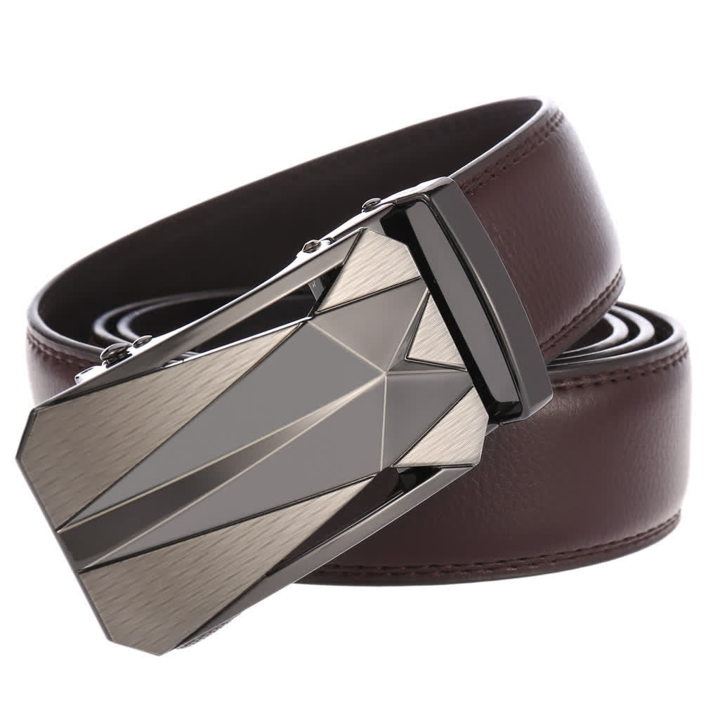 Cinturón de cuero con hebilla automática para uso diario y formal para exteriores para hombre