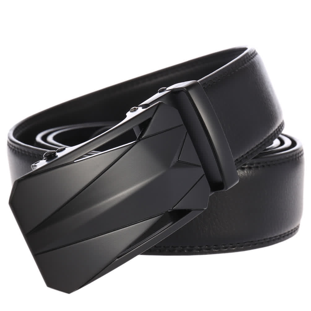 Cinturón de cuero con hebilla automática para uso diario y formal para exteriores para hombre