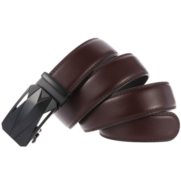 Cinturón de cuero con hebilla automática para uso diario y formal para exteriores para hombre