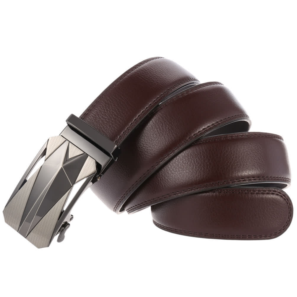 Cinturón de cuero con hebilla automática para uso diario y formal para exteriores para hombre