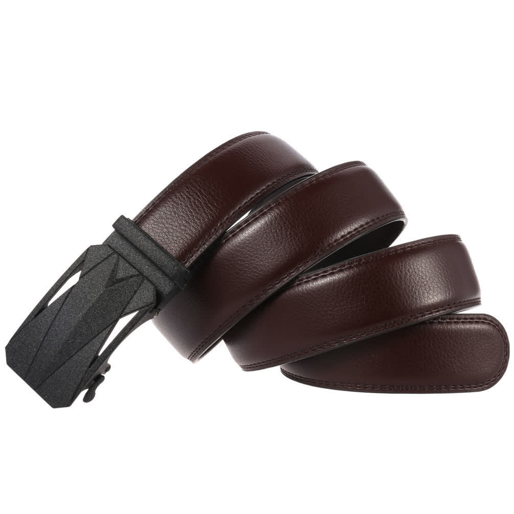 Cinturón de cuero con hebilla automática para uso diario y formal para exteriores para hombre