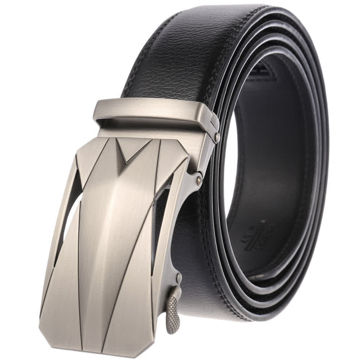Cinturón de cuero con hebilla automática para uso diario y formal para exteriores para hombre