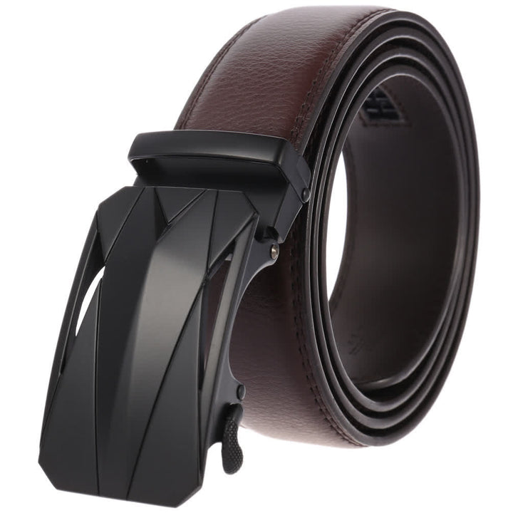Cinturón de cuero con hebilla automática para uso diario y formal para exteriores para hombre