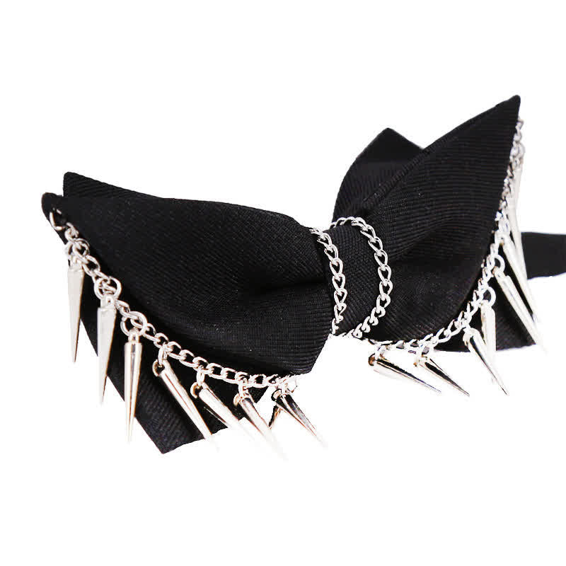 Pajarita con borlas y remaches de estilo punk para hombre