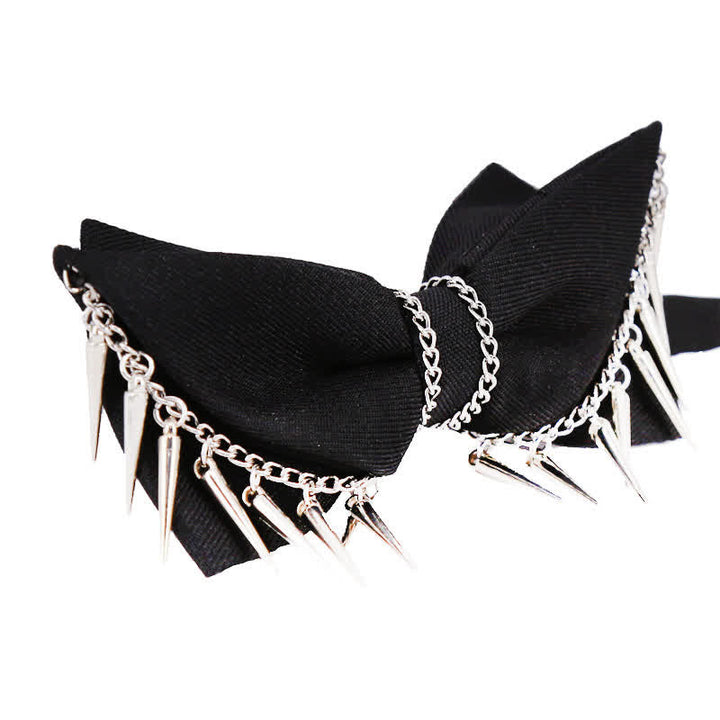 Pajarita con borlas y remaches de estilo punk para hombre