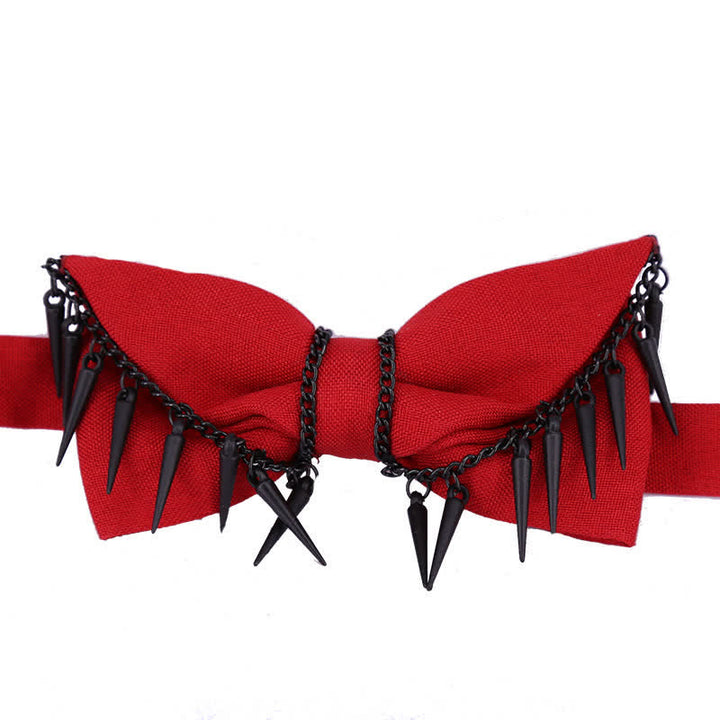 Pajarita con borlas y remaches de estilo punk para hombre