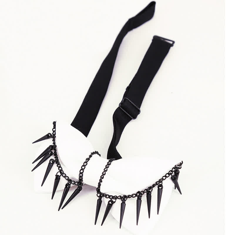 Pajarita con borlas y remaches de estilo punk para hombre