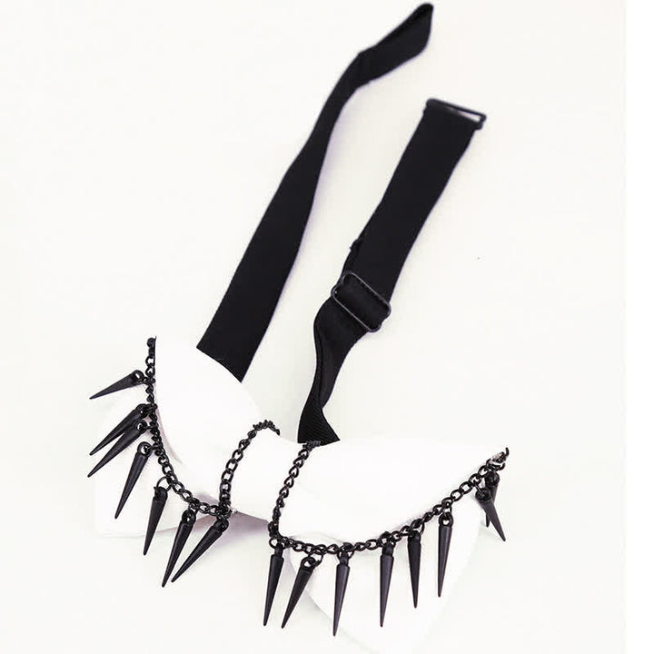 Pajarita con borlas y remaches de estilo punk para hombre