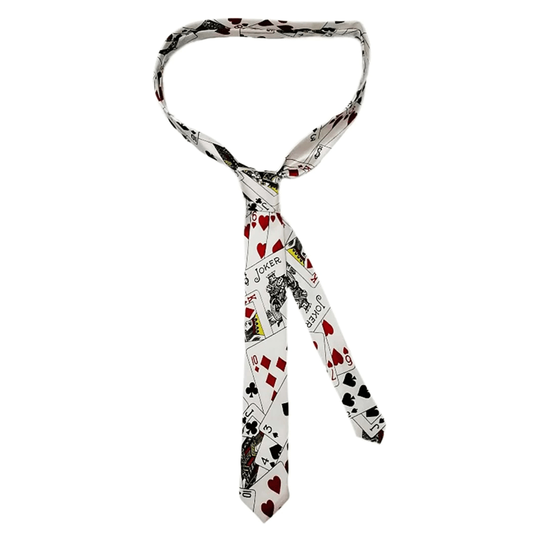 Corbata para hombre con temática de naipes de póquer