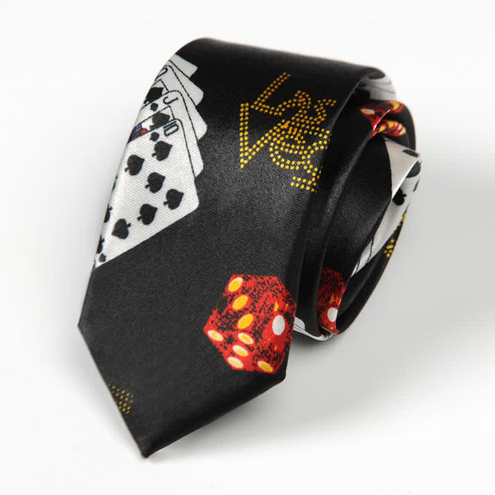 Corbata para hombre con temática de naipes de póquer