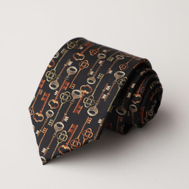 Corbata para hombre con estampado de animales y flores en el jardín