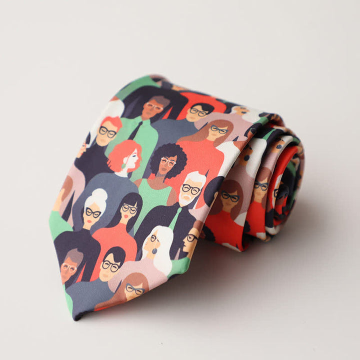 Corbata para hombre con estampado de animales y flores en el jardín