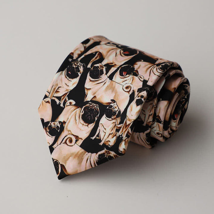 Corbata para hombre con estampado de animales y flores en el jardín