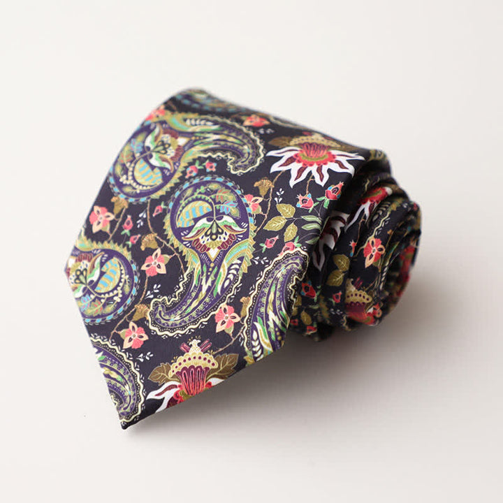 Corbata para hombre con estampado de animales y flores en el jardín