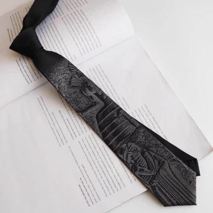 Corbata negra con el código de Hammurabi para hombre