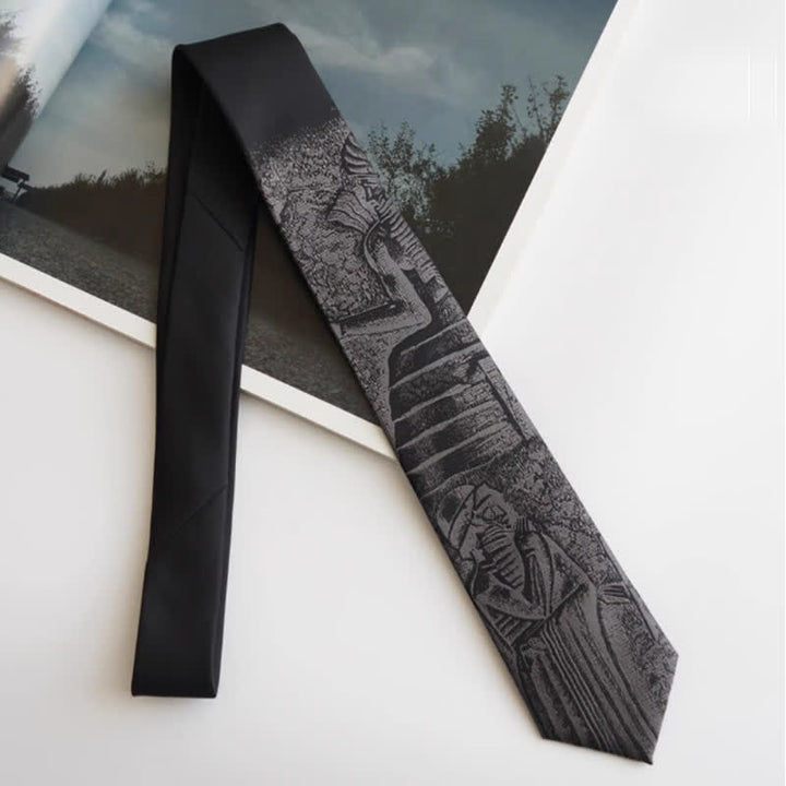Corbata negra con el código de Hammurabi para hombre