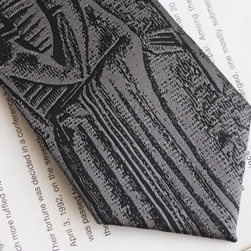 Corbata negra con el código de Hammurabi para hombre