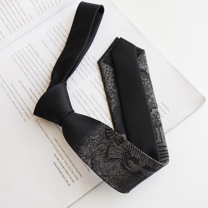 Corbata negra con el código de Hammurabi para hombre