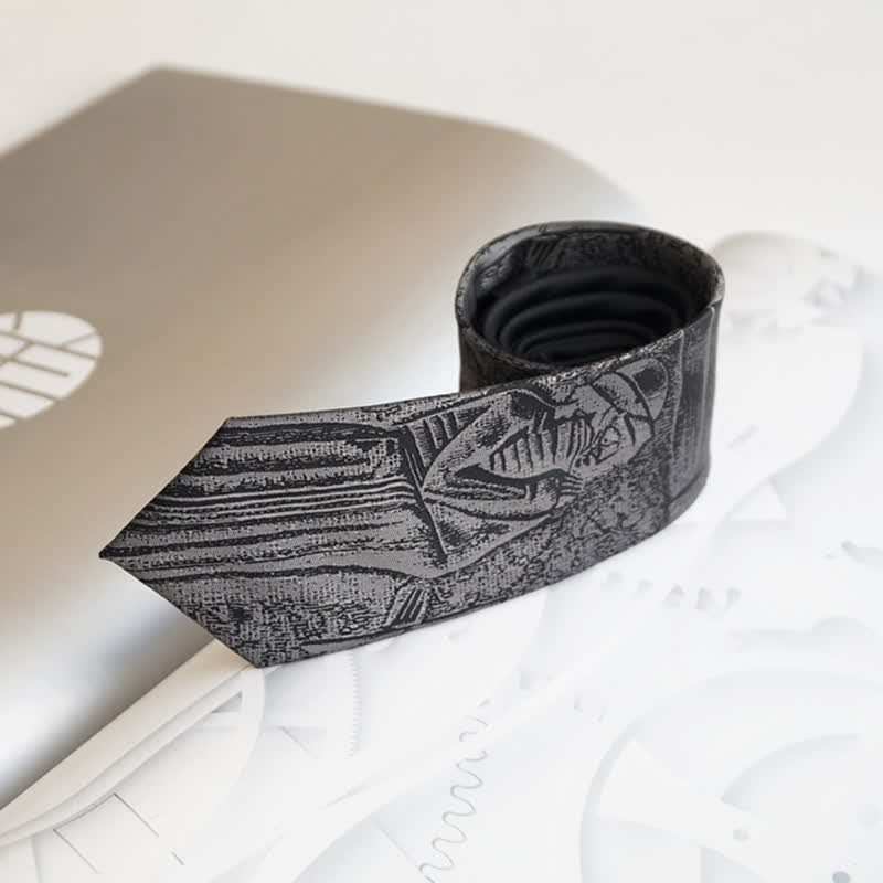 Corbata negra con el código de Hammurabi para hombre