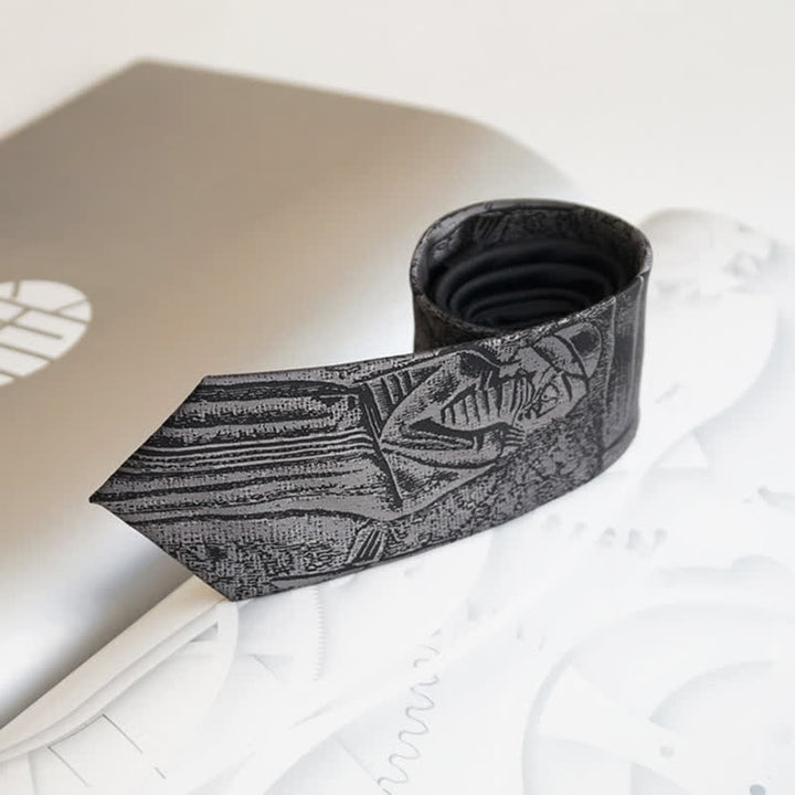 Corbata negra con el código de Hammurabi para hombre