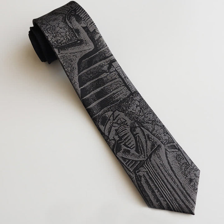 Corbata negra con el código de Hammurabi para hombre
