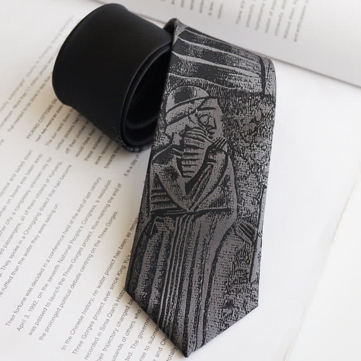 Corbata negra con el código de Hammurabi para hombre