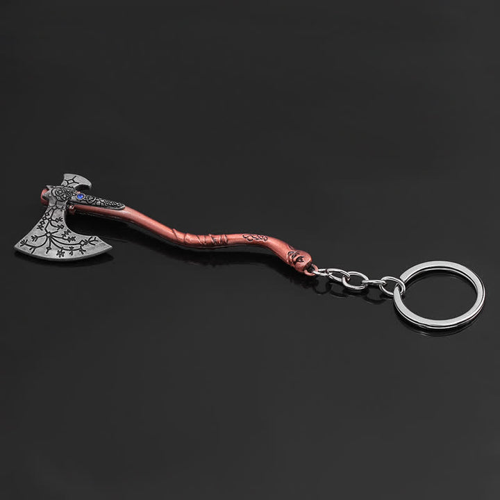 Llavero con colgante decorativo de juego de hacha vikinga