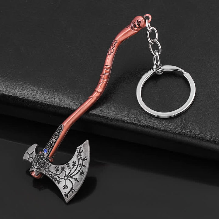 Llavero con colgante decorativo de juego de hacha vikinga