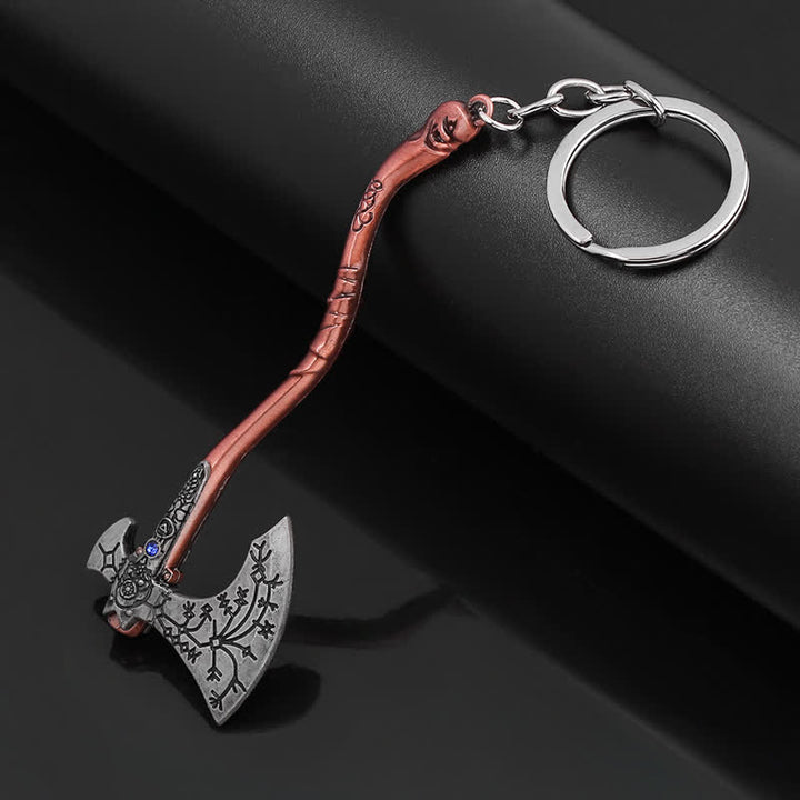 Llavero con colgante decorativo de juego de hacha vikinga