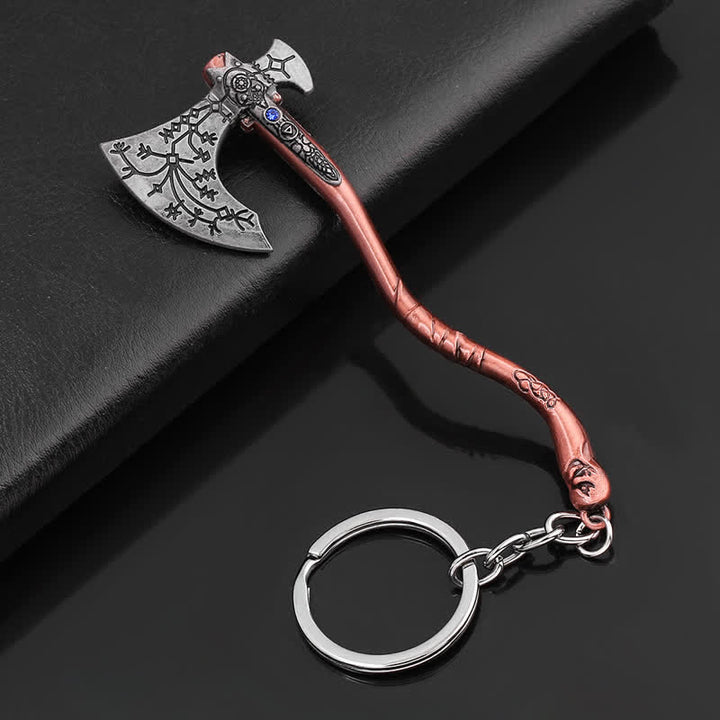 Llavero con colgante decorativo de juego de hacha vikinga