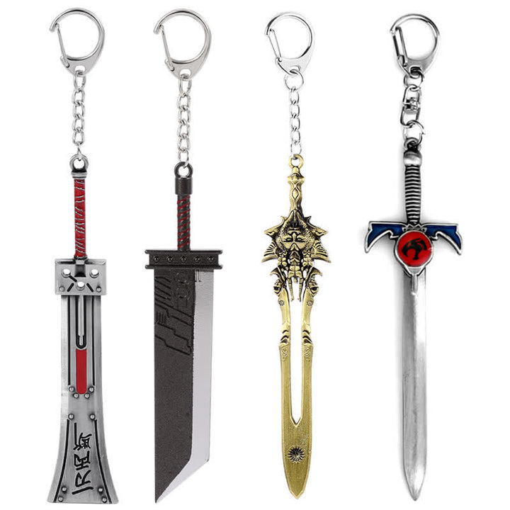 Llavero colgante con modelo de arma espada