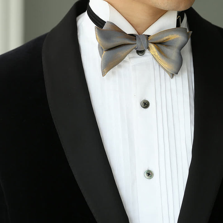 Pajarita para traje de boda con forma de cola de pez brillante para hombre
