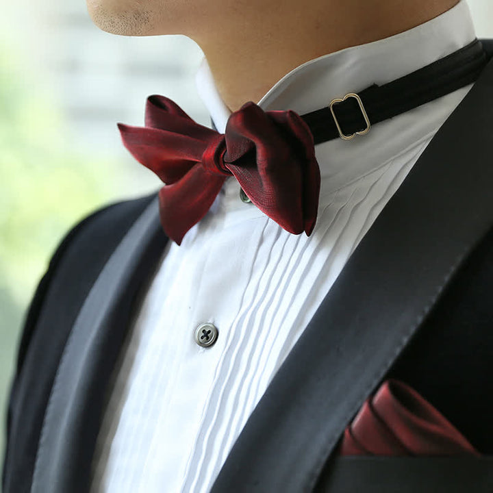 Pajarita para traje de boda con forma de cola de pez brillante para hombre
