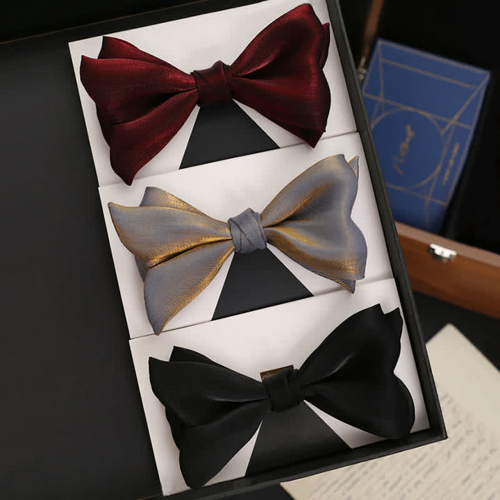Pajarita para traje de boda con forma de cola de pez brillante para hombre