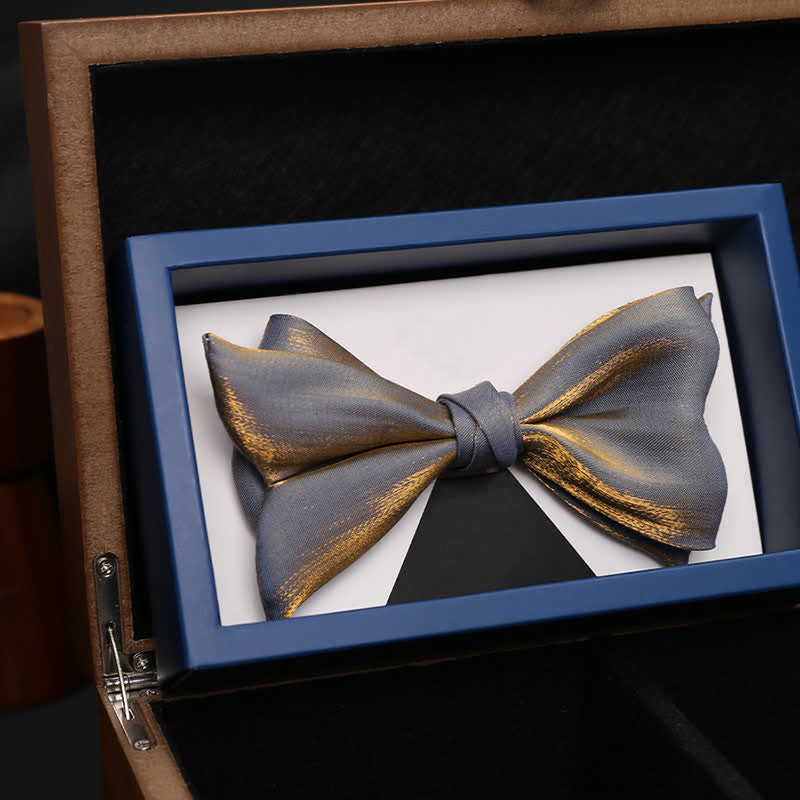 Pajarita para traje de boda con forma de cola de pez brillante para hombre