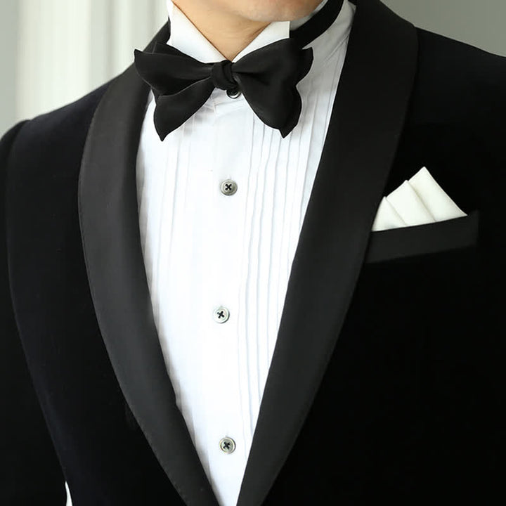 Pajarita para traje de boda con forma de cola de pez brillante para hombre