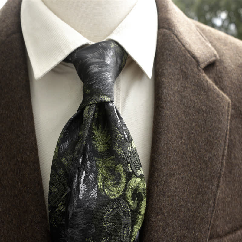 Corbata ancha informal con estampado floral vintage para hombre - Estilo #1 - image 0