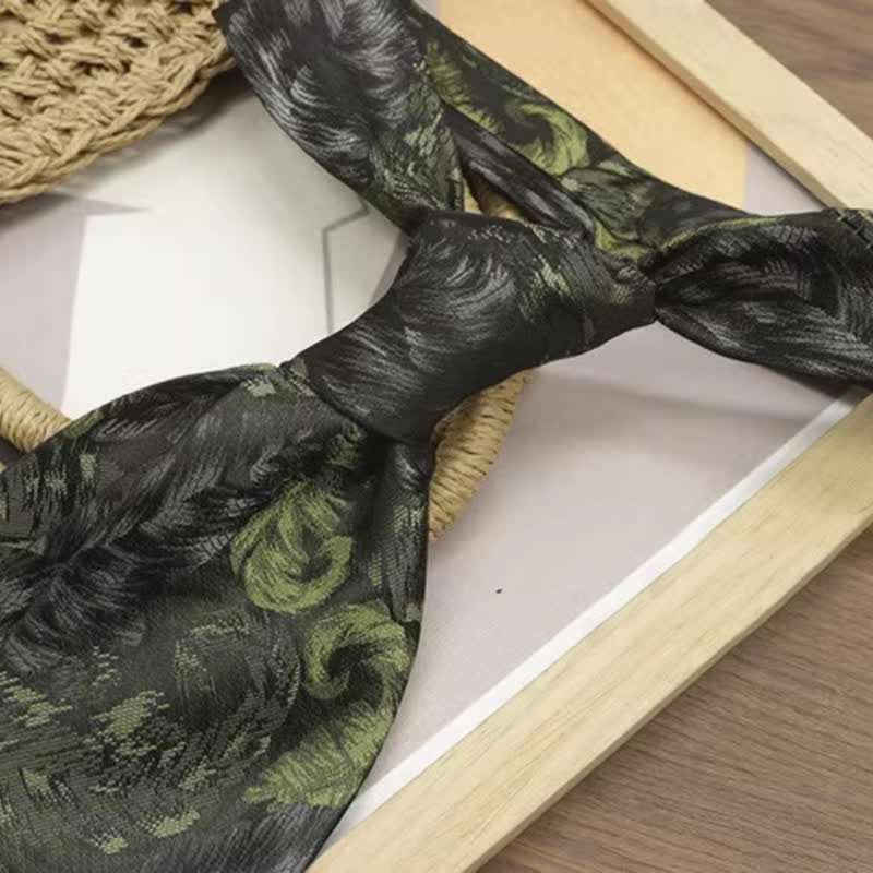 Corbata ancha informal con estampado floral vintage para hombre - image 1