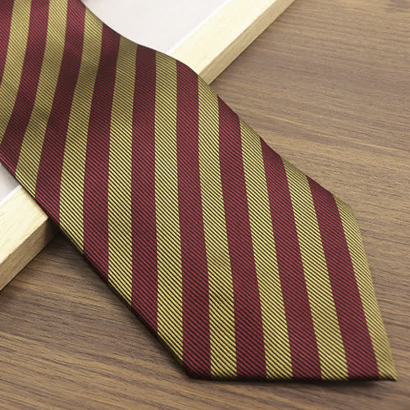 Corbata clásica de seda auténtica con rayas anchas para hombre