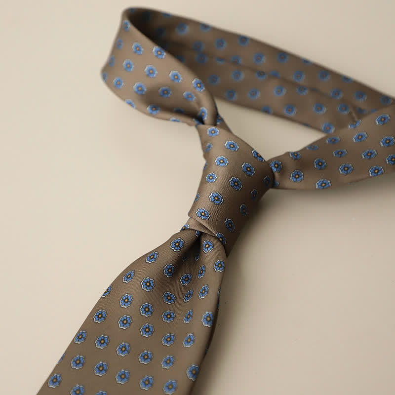 Corbata elegante retro con estampado floral para hombre