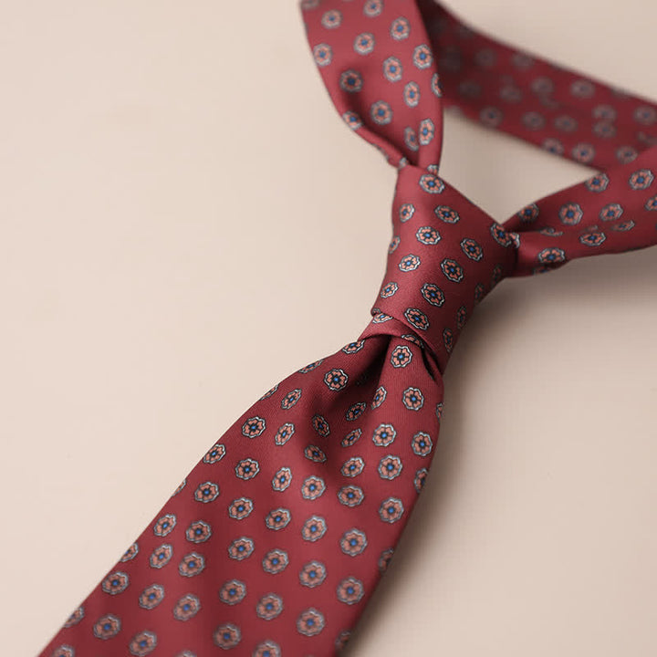 Corbata elegante retro con estampado floral para hombre