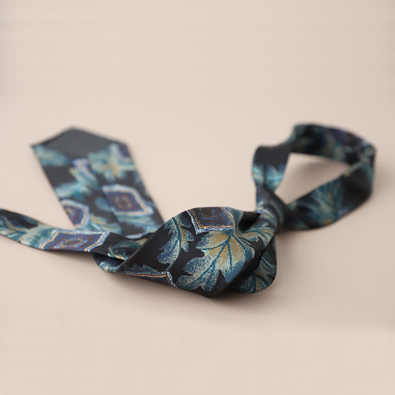 Corbata elegante retro con estampado floral para hombre