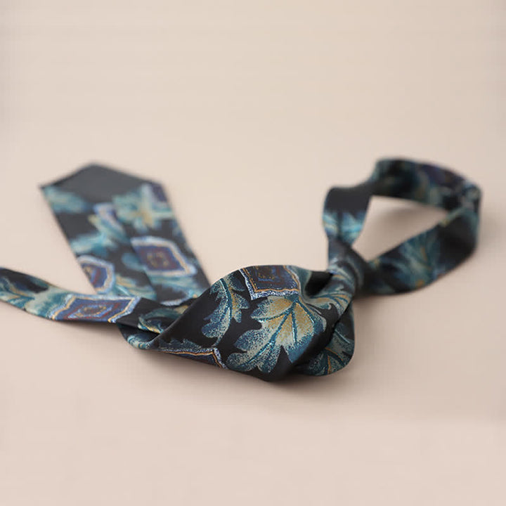 Corbata elegante retro con estampado floral para hombre
