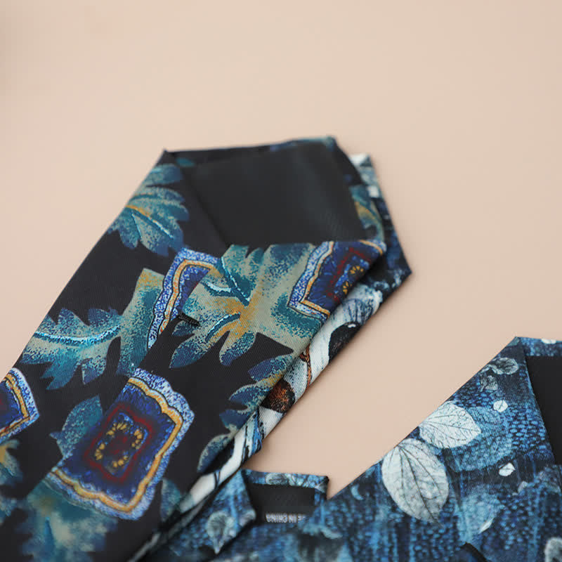 Corbata elegante retro con estampado floral para hombre